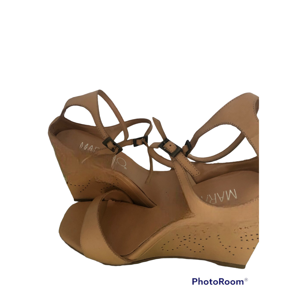 MARAOLO WOMENS DESIGN WEDGE SHOES LEATHER UPPER LIGHT TAN SIZE 10